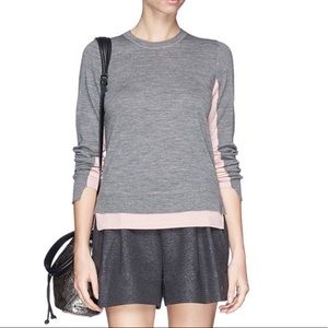 Rag & Bone Nadine Crewneck Sweater in Gray / Pink